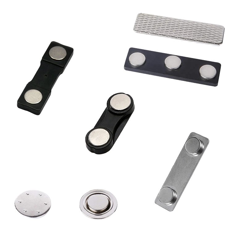 Reusable Office Plastic Adhesive Name Tag Badge Magnet Clips Holder N52 Neodymium round Industrial Magnet N35 Grade