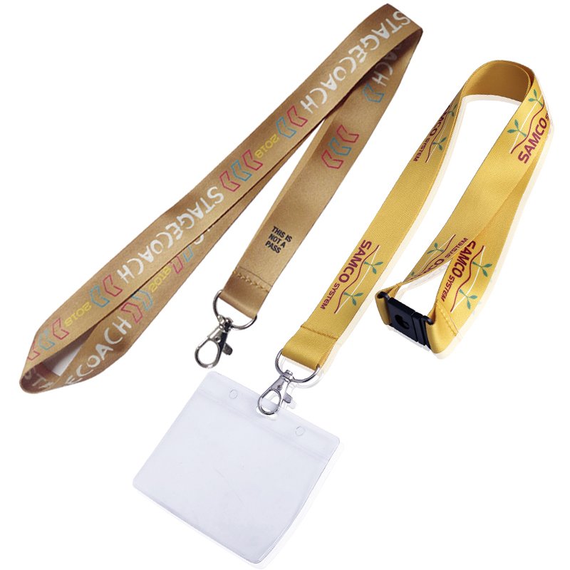 Promotional Personalised Polyester custom bright color sublimation heat transfer printing lanyard with neck id badge card holder