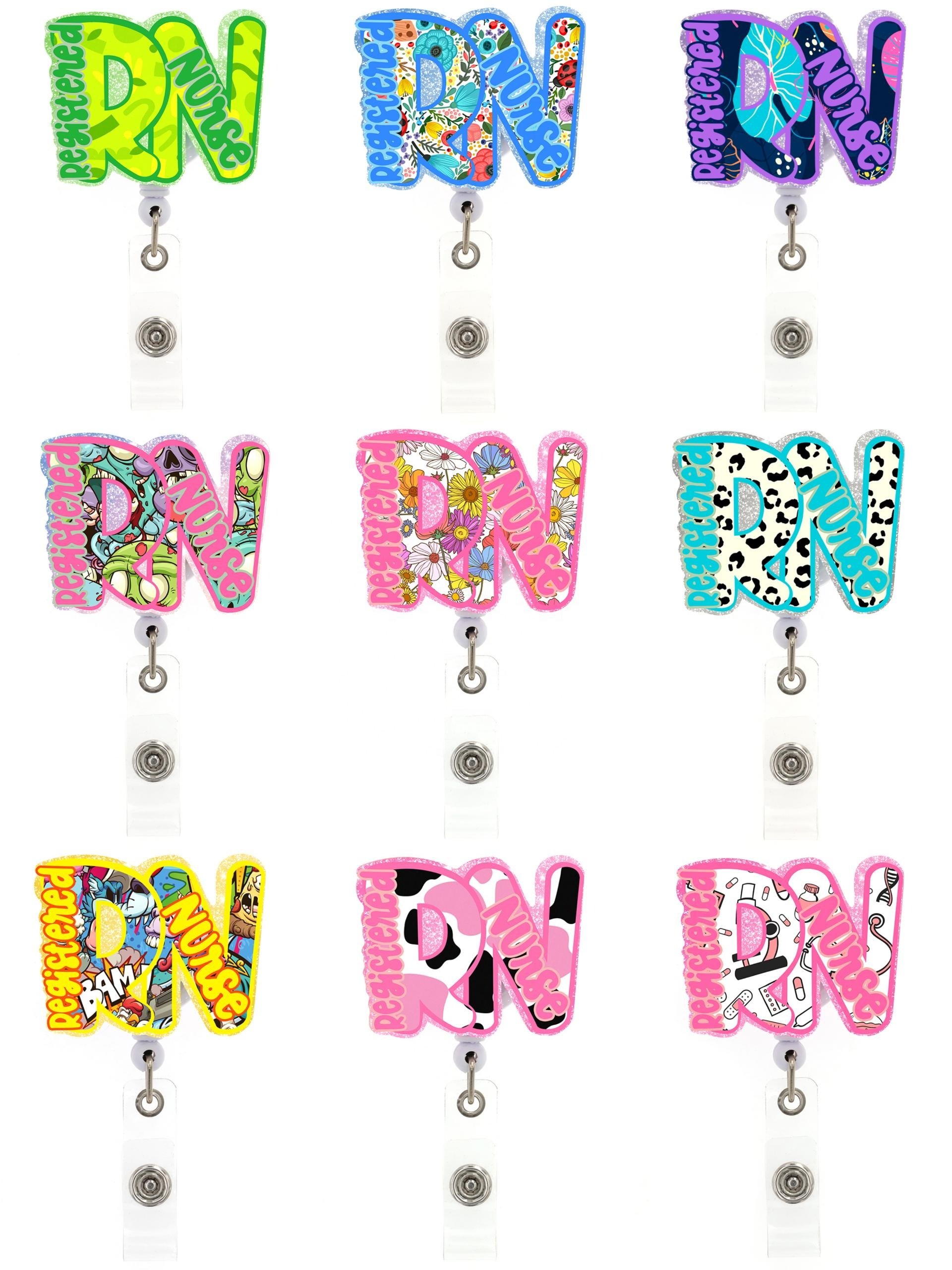 2024 New Style Nurse Accessories Acrylic Keep Calm nurse Badge Reel Scrub Life RN CNA Stethoscope Badge Holder
