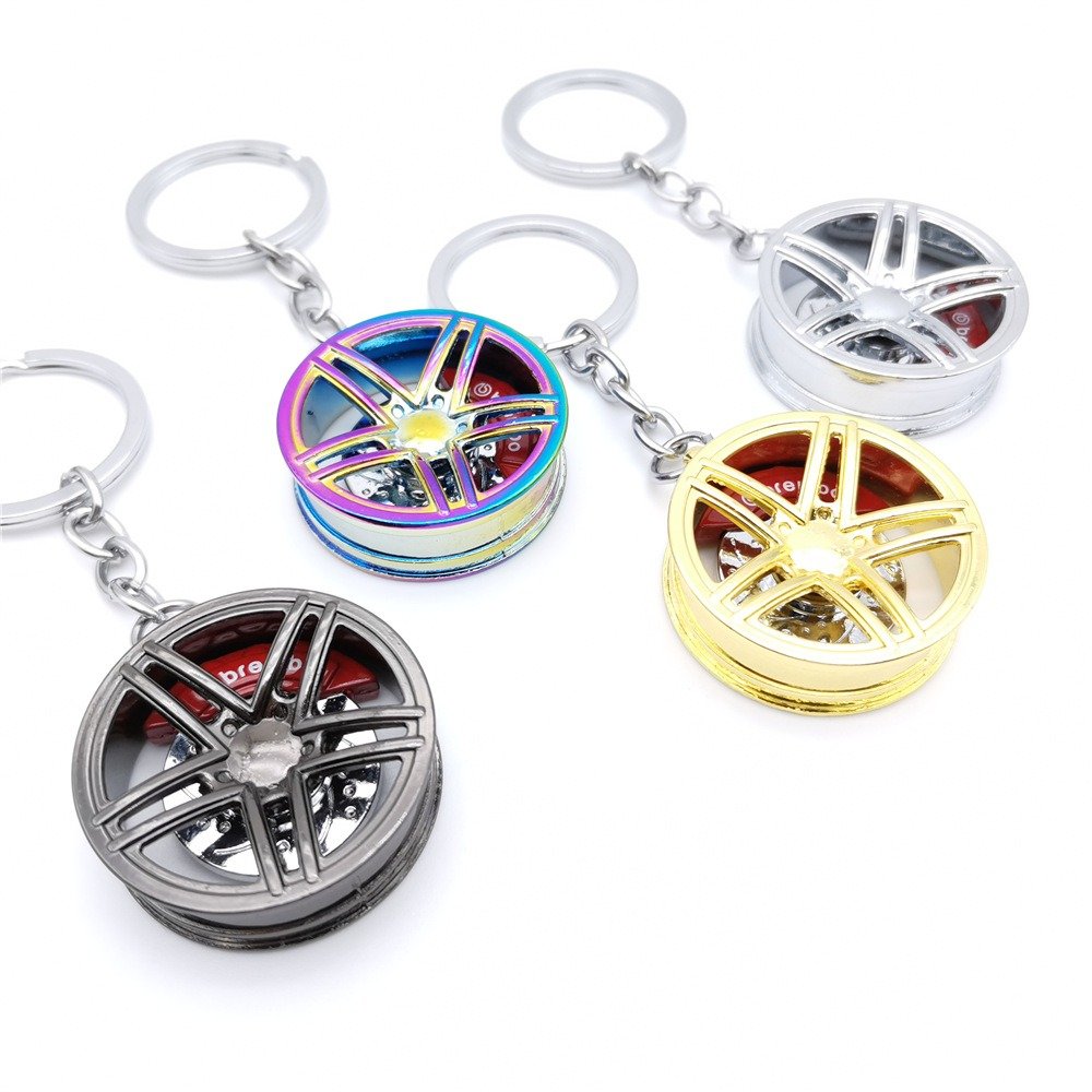 High-end Car modification wheel hub keychain pendant metal jewelry gift keychain AMG wheel hub spot wholesale