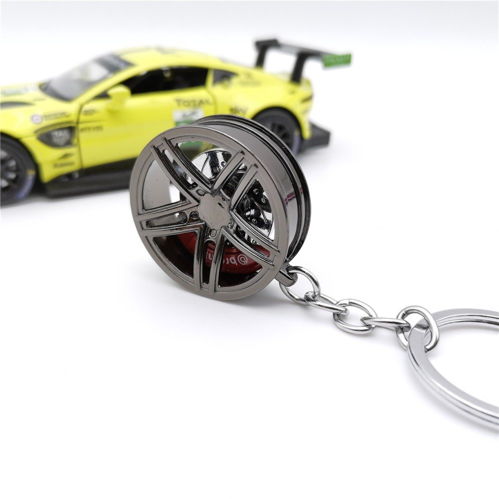 High-end Car modification wheel hub keychain pendant metal jewelry gift keychain AMG wheel hub spot wholesale