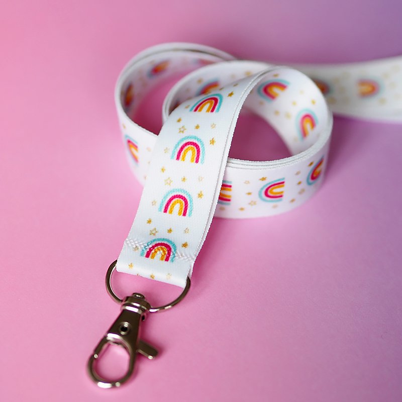 Custom lovely Nylon Key Neck Strap Anime Short Keychain Lanyard Adjustable Hand Wrist Lanyard