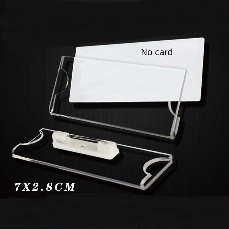 High Transparent Acrylic Name Badge Reusable Staff/Employee Business Name Badge Tag