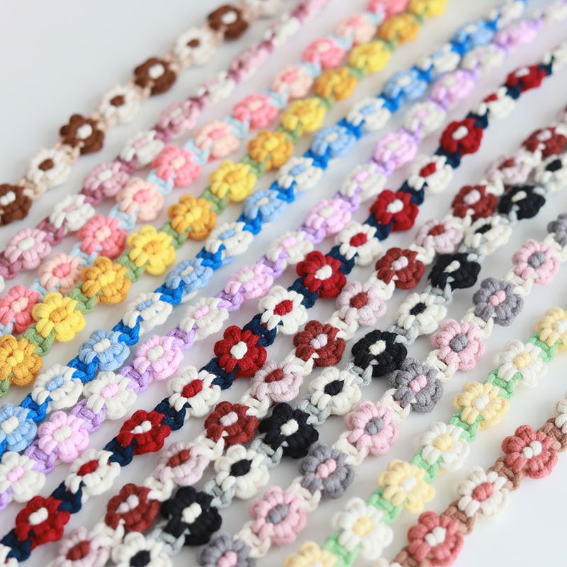 2025 Adjustable Daisy Braided Bag Strap Macrame Phone Case Purse Crossbody Camera Boho Accessories Lanyard Badge Holder