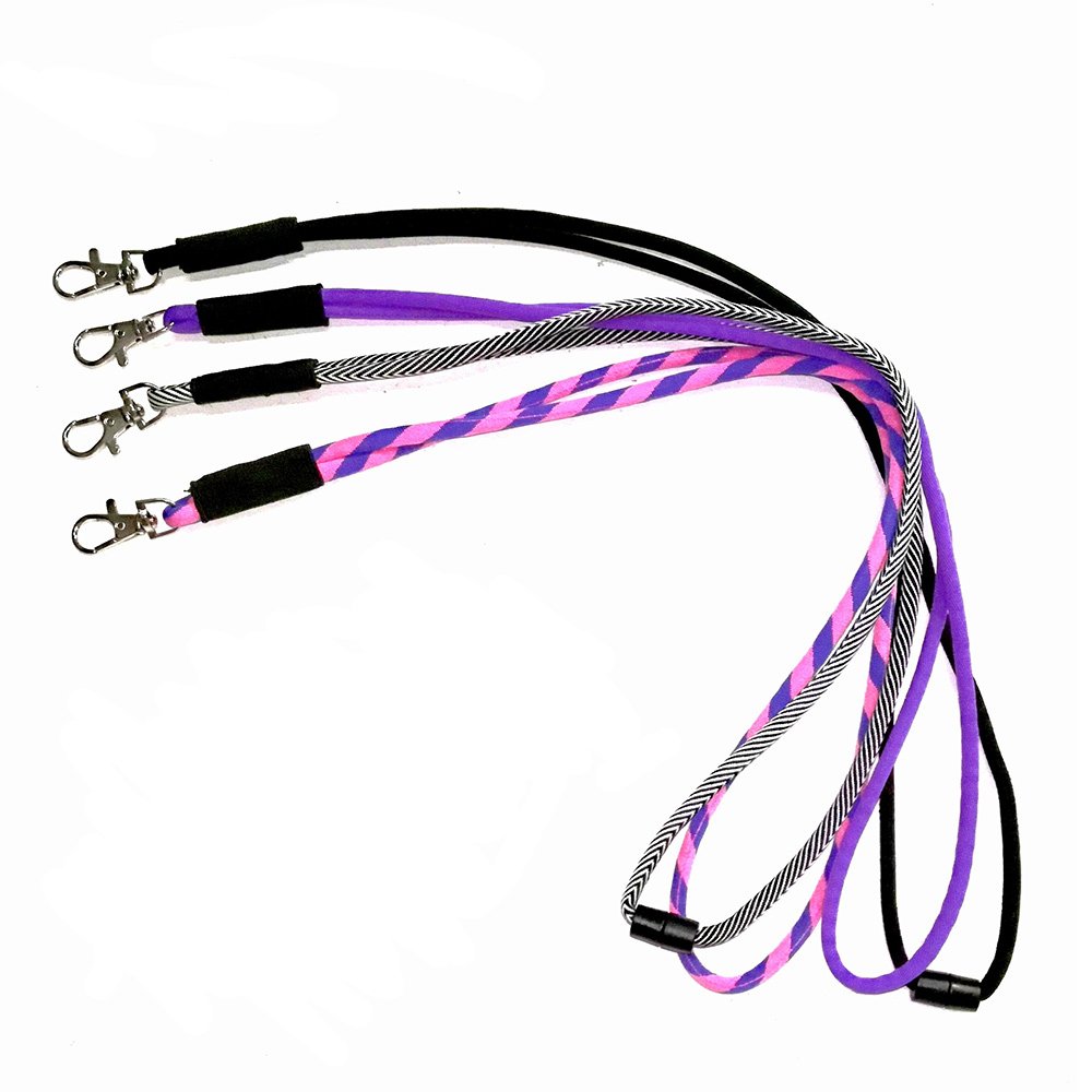 Customized Adjustable Slider Length Elastic Round Woven Rope Lanyard with Label for ID Card Holder Office and School