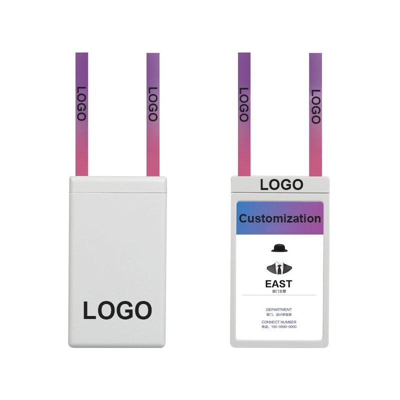 Custom double pull wire silicone rope telescopic card set staff lashing rope name card cover chest card set