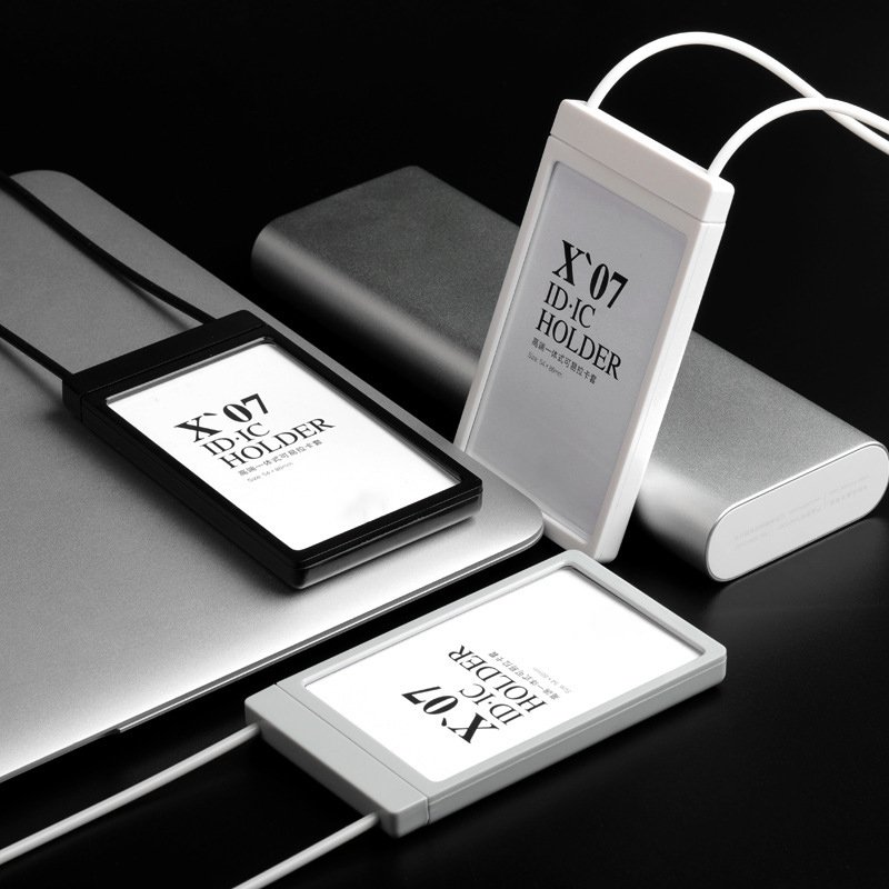 Custom double pull wire silicone rope telescopic card set staff lashing rope name card cover chest card set