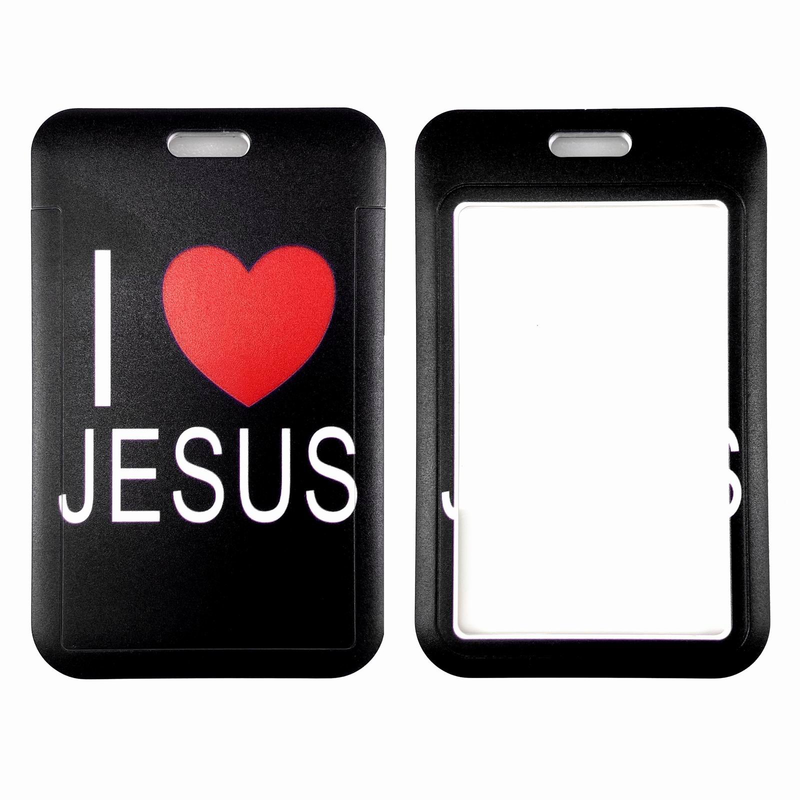 I Love Jesus Themed Christ God Christian Christianity Holy Cross Lanyard Hook & Phone String Keychains or ID Badge Holder