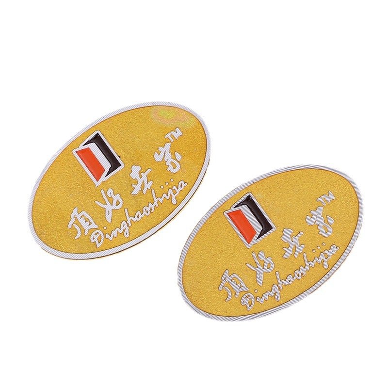 Reusable logo Plates Badge Metal Aluminum Printed Logo Tags Badge Holder Sublimation Blank Plastic Magnetic logo Badge