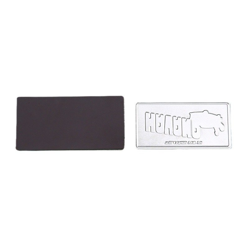 Reusable logo Plates Badge Metal Aluminum Printed Logo Tags Badge Holder Sublimation Blank Plastic Magnetic logo Badge
