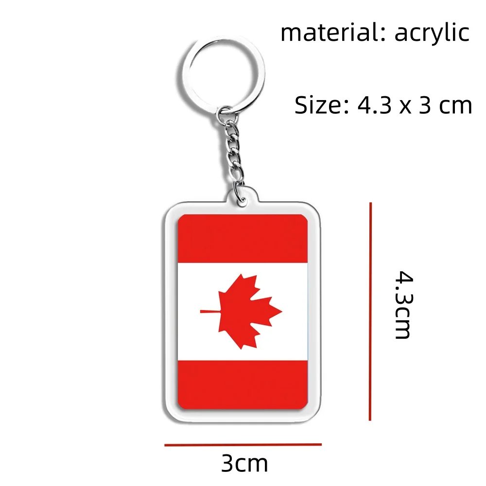 World Flag Keychain France Spain Russia Flags Acrylic Pendant Key Chain Ring Holder Jewelry National Football Lover Gifts