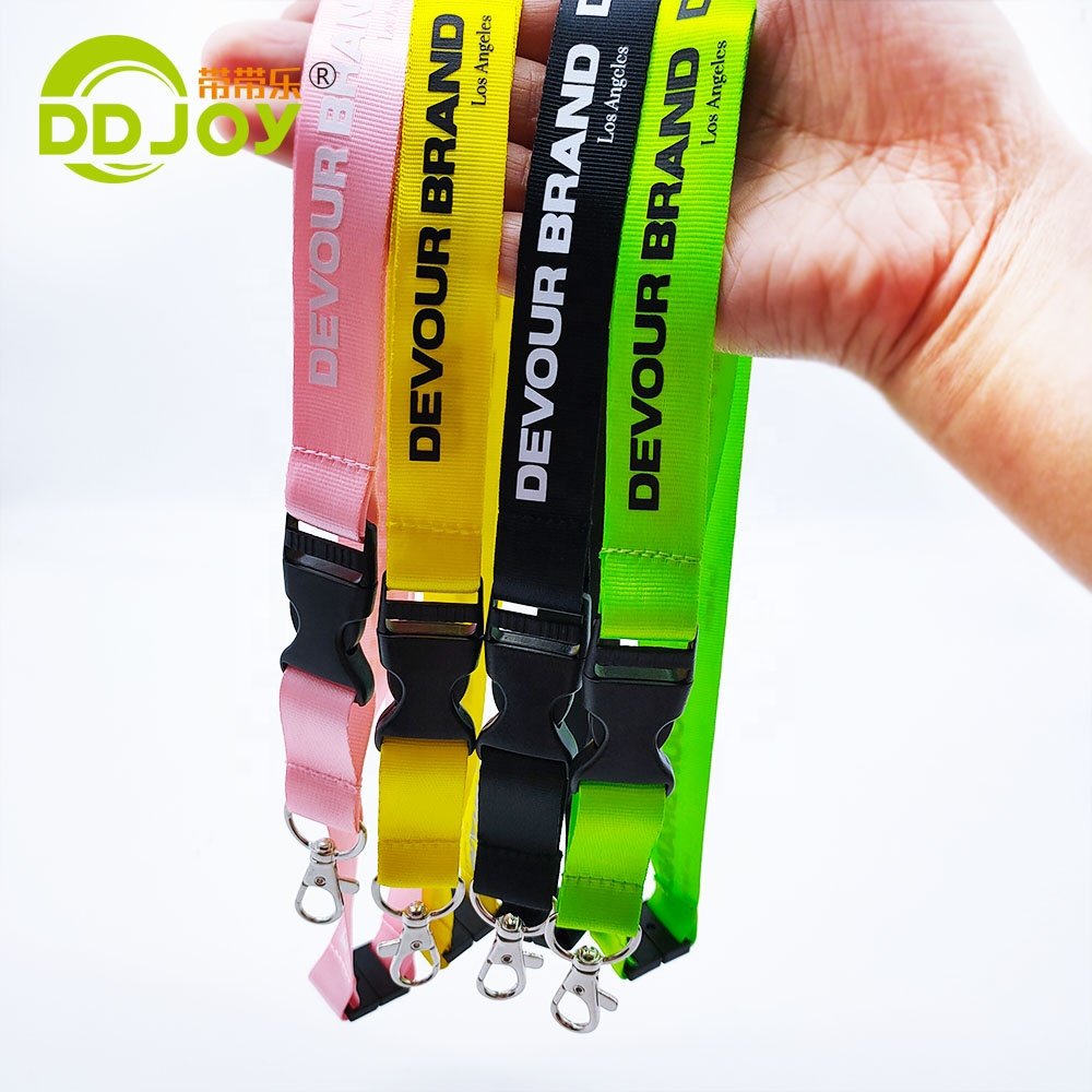 Custom Sublimation lanyards with safety buckle ,Custom Offset Printing Nylon Lanyards with id badge holder