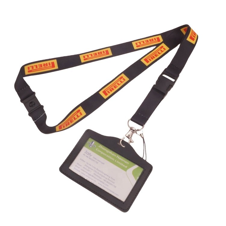 Factory Adjustable Sublimation Printed lanyard custom id card badge holder with lanyard