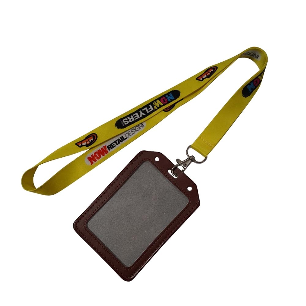 Factory Adjustable Sublimation Printed lanyard custom id card badge holder with lanyard