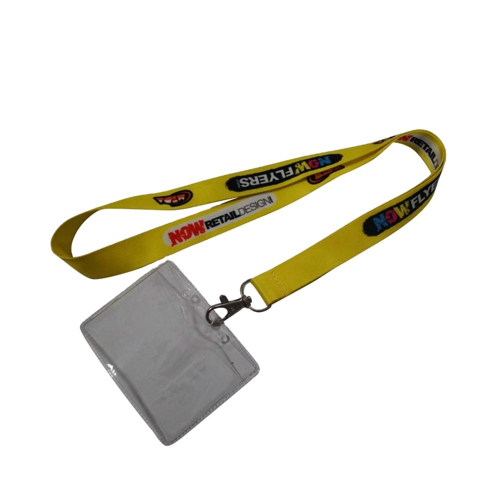 Factory Adjustable Sublimation Printed lanyard custom id card badge holder with lanyard