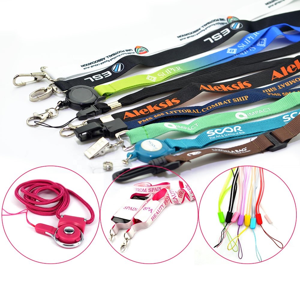 New Products Custom Woven Colour Neck String Name Brand Id Badge Holder Lanyard With Breakaway Clip