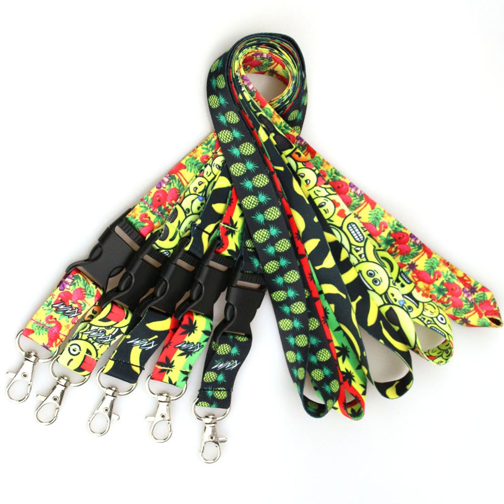 New Products Custom Woven Colour Neck String Name Brand Id Badge Holder Lanyard With Breakaway Clip