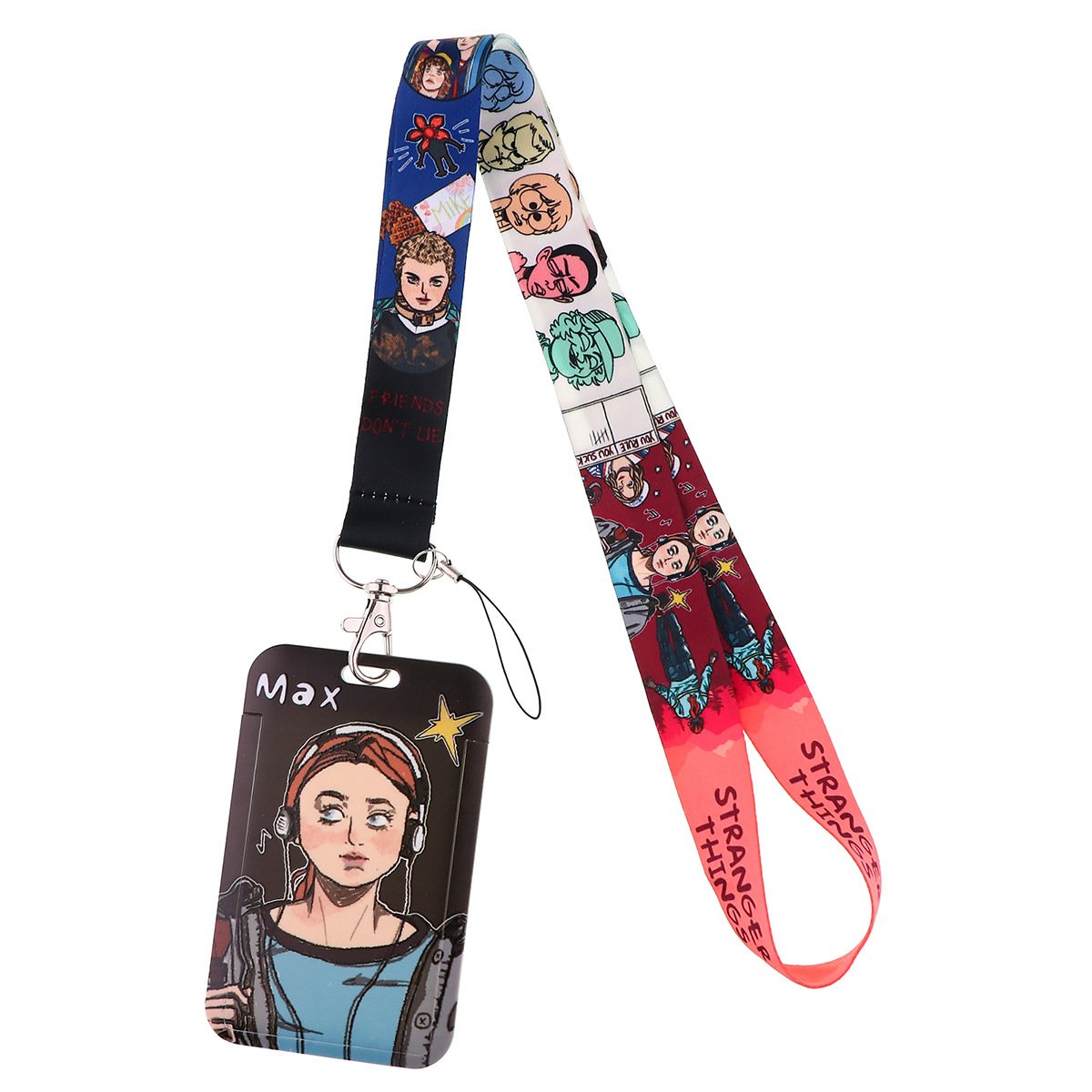 20mm custom logo cartoon anime card badge lanyard for promotion stitch ID holder lanyards