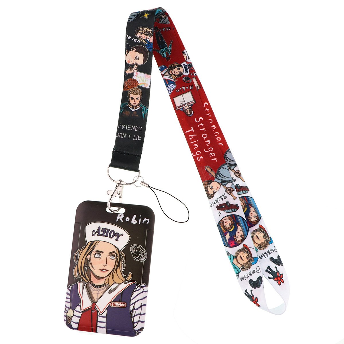 20mm custom logo cartoon anime card badge lanyard for promotion stitch ID holder lanyards