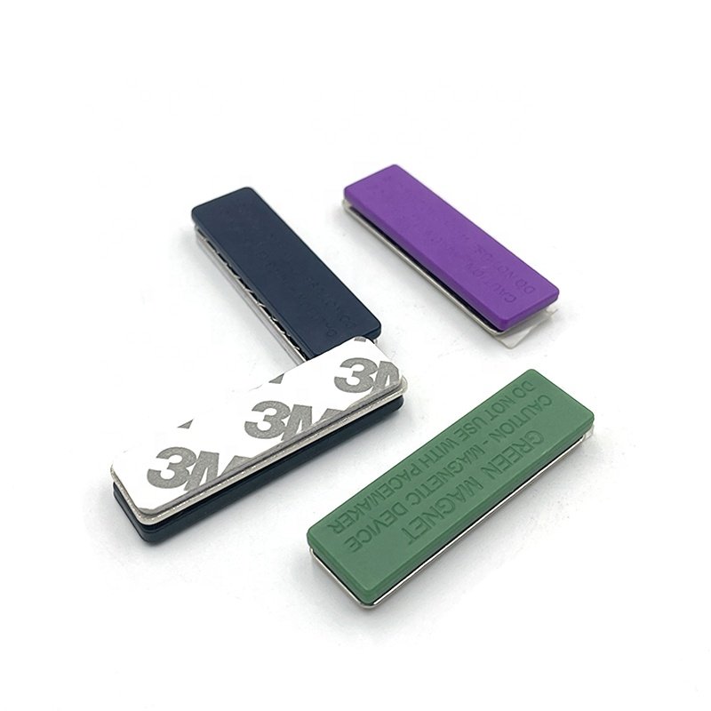 Reusable plastic Magnetic Badge Name Tag Permanent Badge Holder With 3 Magnets