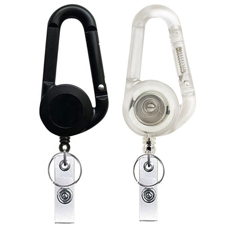 Popular Heavy Duty Retractable Badge Holders with Key Carabiner for Nurse and Daily Use