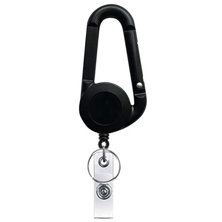Popular Heavy Duty Retractable Badge Holders with Key Carabiner for Nurse and Daily Use