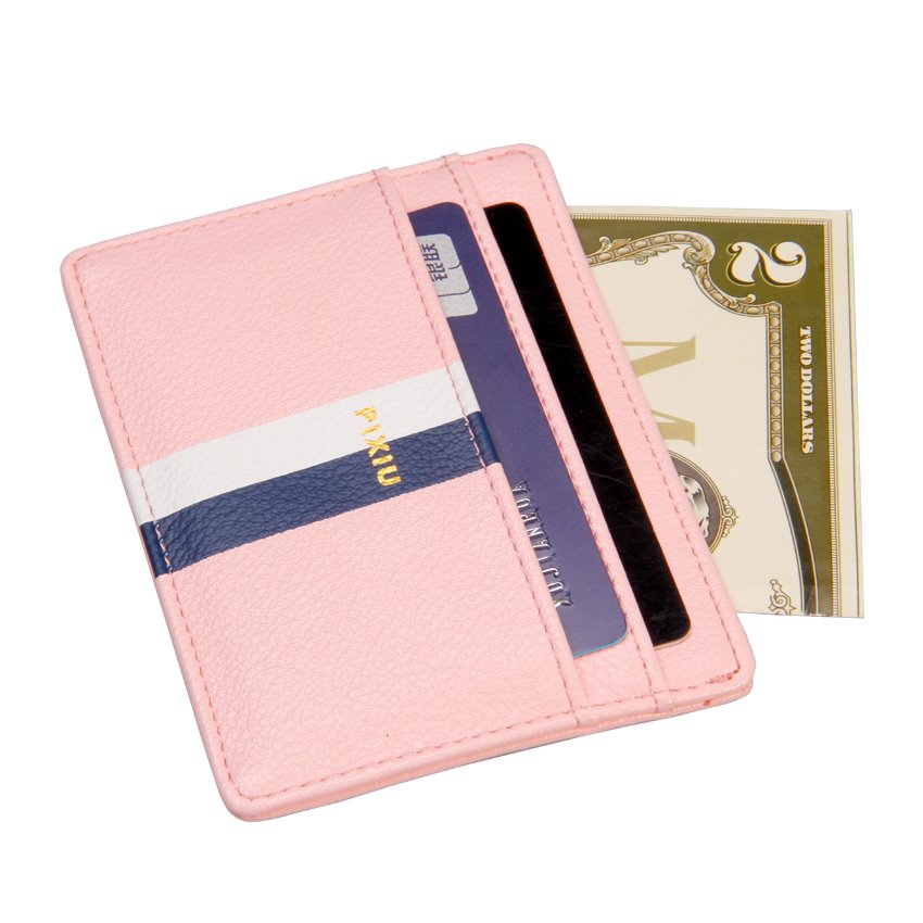 Factory wholesale PU leather card holder ultra-thin wallet color printing badge ID card holder