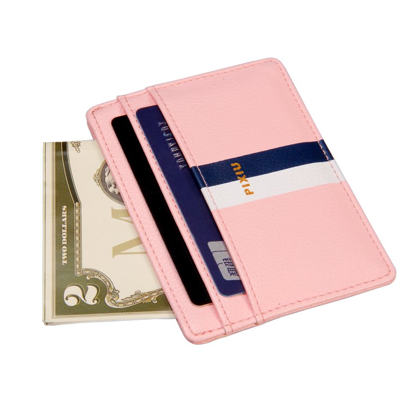 Factory wholesale PU leather card holder ultra-thin wallet color printing badge ID card holder