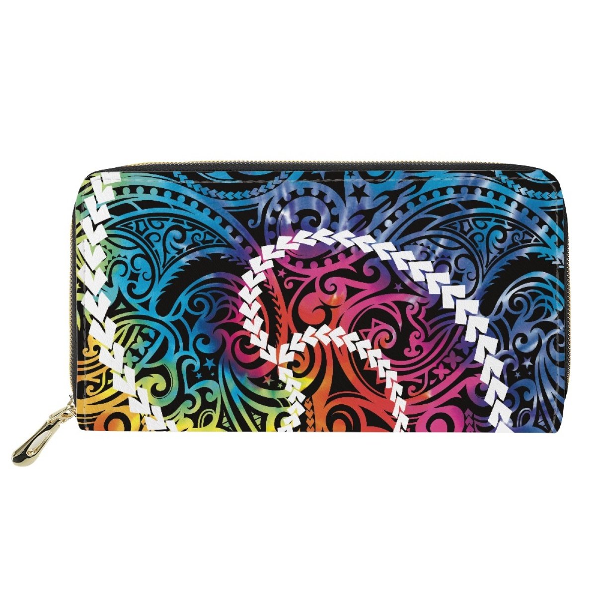 Wholesale Polynesian Samoan Tribal Print Custom Print Wallet for Ladies Cute Purse With Zipper Long PU leather Wallets for Women