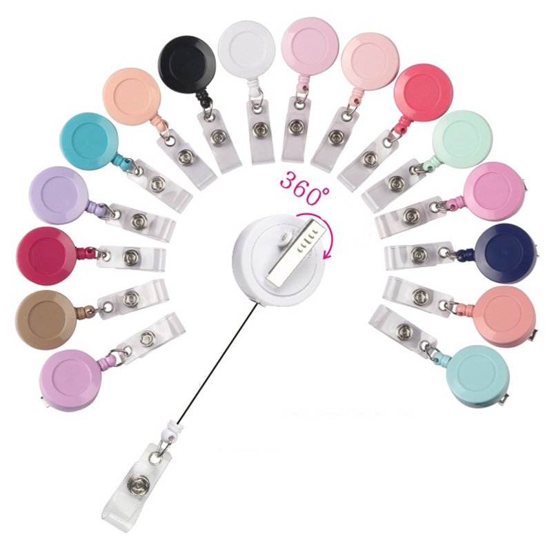 Wholesale round Plastic Yoyo Key Holder Sublimation Retractable Badge Reel with Metal Alligator Clip