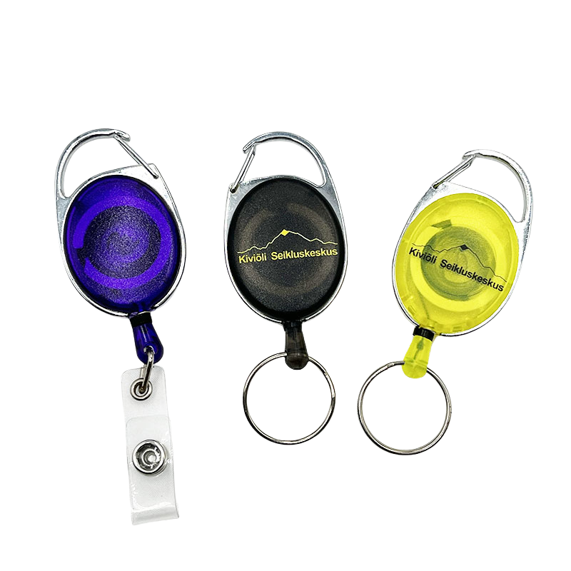 Hot Sale Retractable Badge Reel Holders Durable Plastic Carabiner Badge Reel Id Card Holder Badge Reel