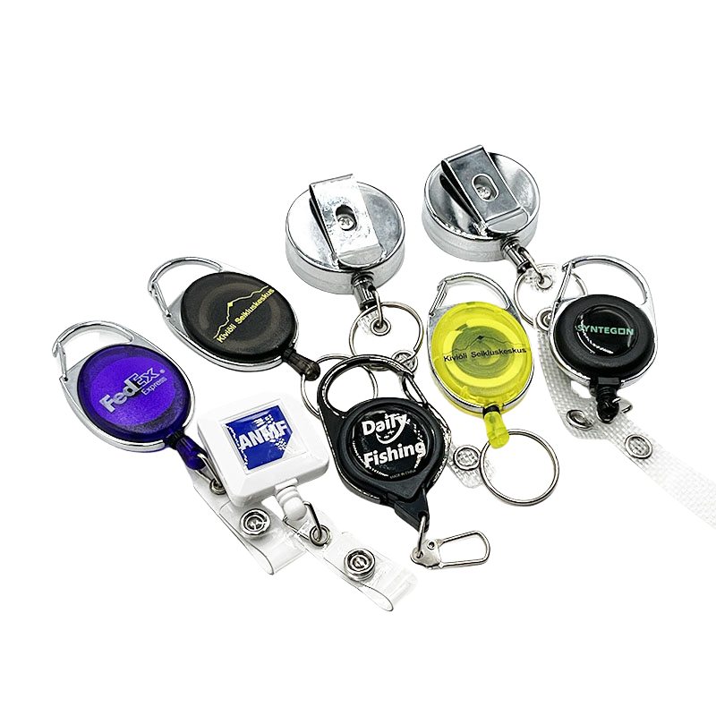 Hot Sale Retractable Badge Reel Holders Durable Plastic Carabiner Badge Reel Id Card Holder Badge Reel