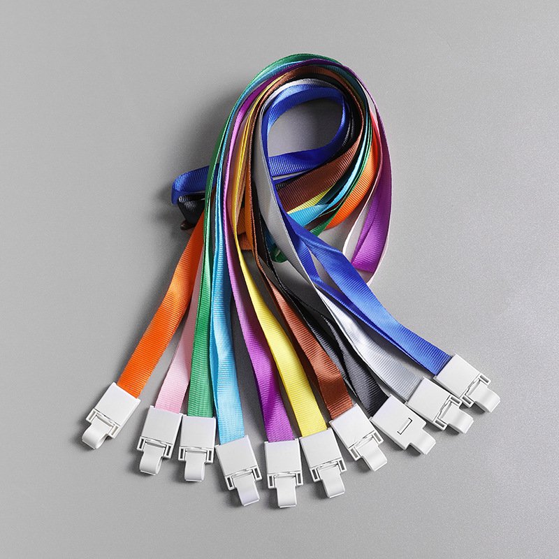 Wholesale Ultra Soft Smellless High Quality Lanyard with Plastic ID Clip for Badge ID Cards Factory Directly Sale