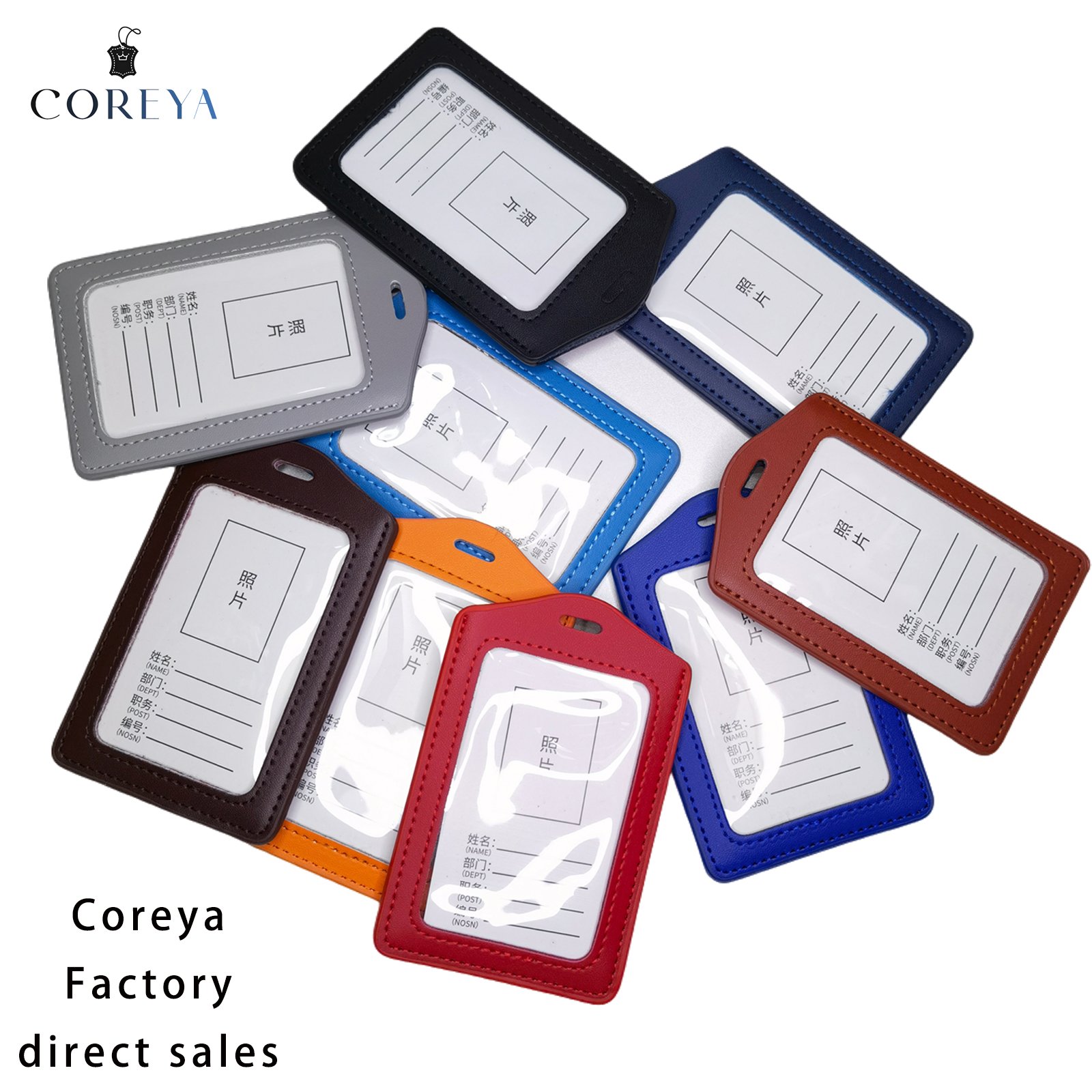Transparent Single Side Imitation Leather Document Cover for Work for ID Passport Credit Card Exhibition Badge