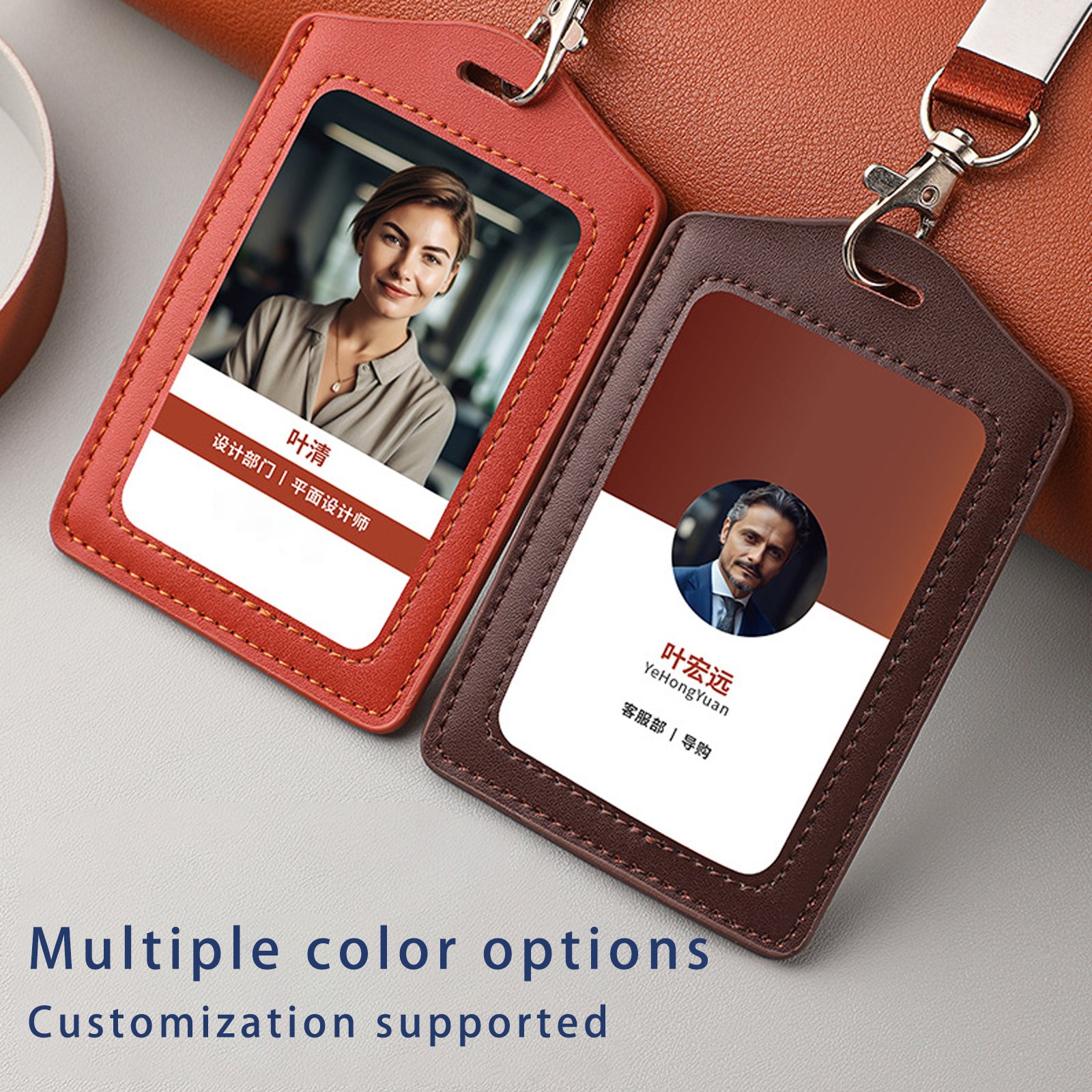 Transparent Single Side Imitation Leather Document Cover for Work for ID Passport Credit Card Exhibition Badge