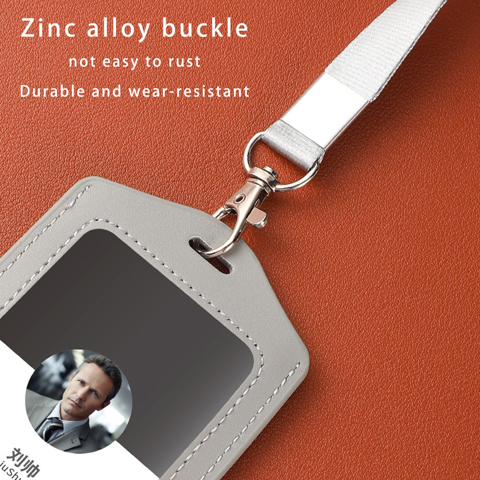 Transparent Single Side Imitation Leather Document Cover for Work for ID Passport Credit Card Exhibition Badge