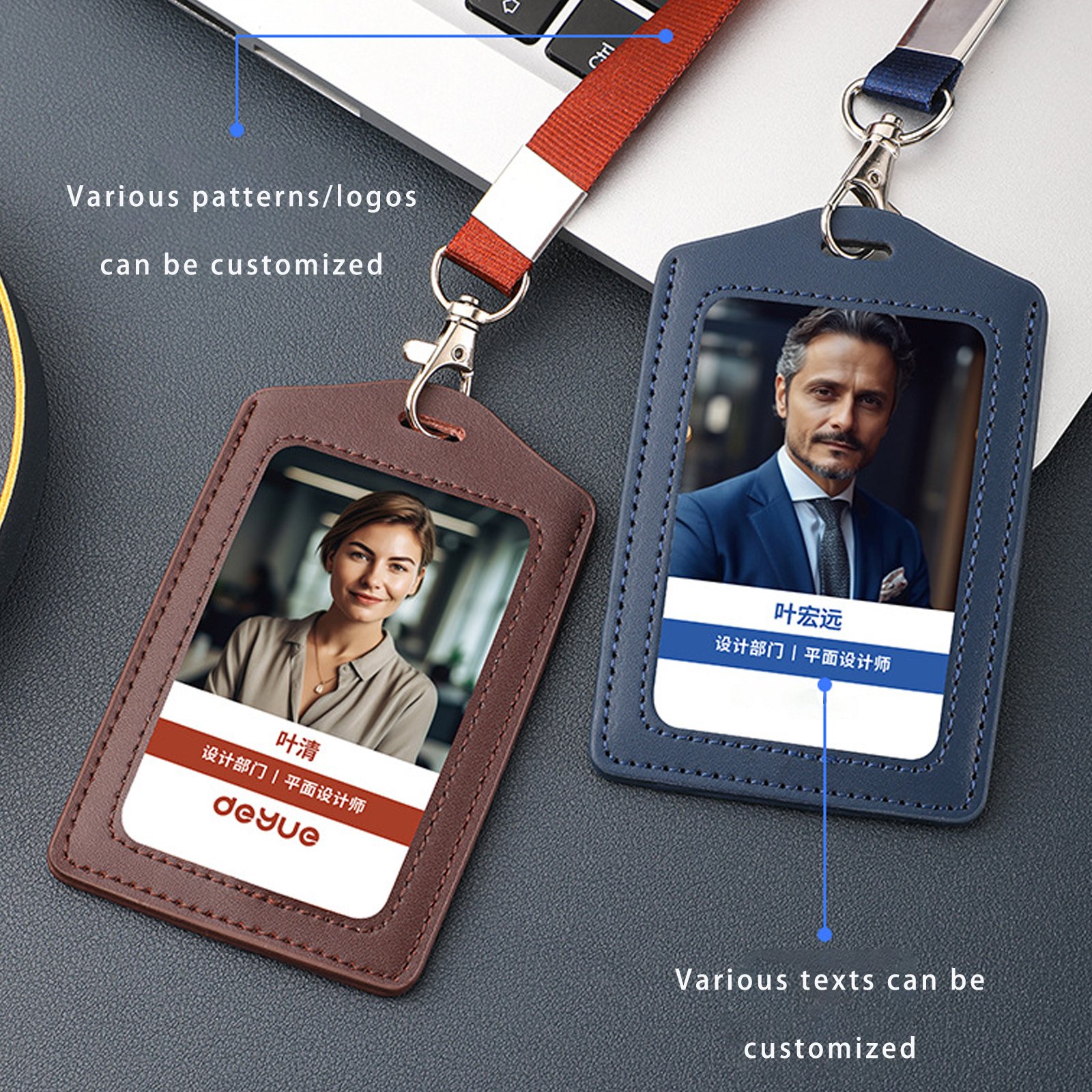 Transparent Single Side Imitation Leather Document Cover for Work for ID Passport Credit Card Exhibition Badge