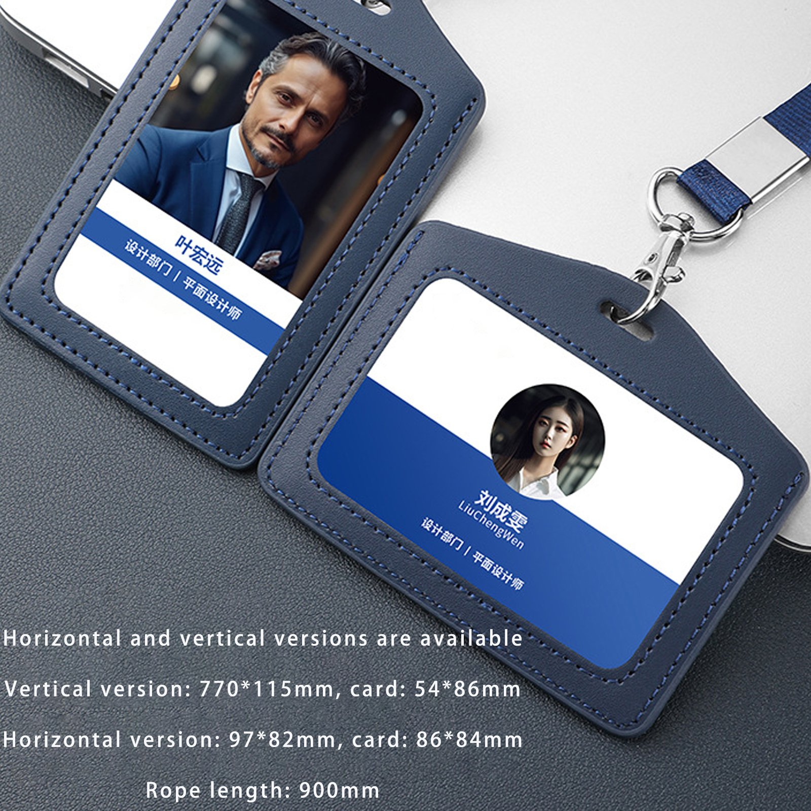 Transparent Single Side Imitation Leather Document Cover for Work for ID Passport Credit Card Exhibition Badge