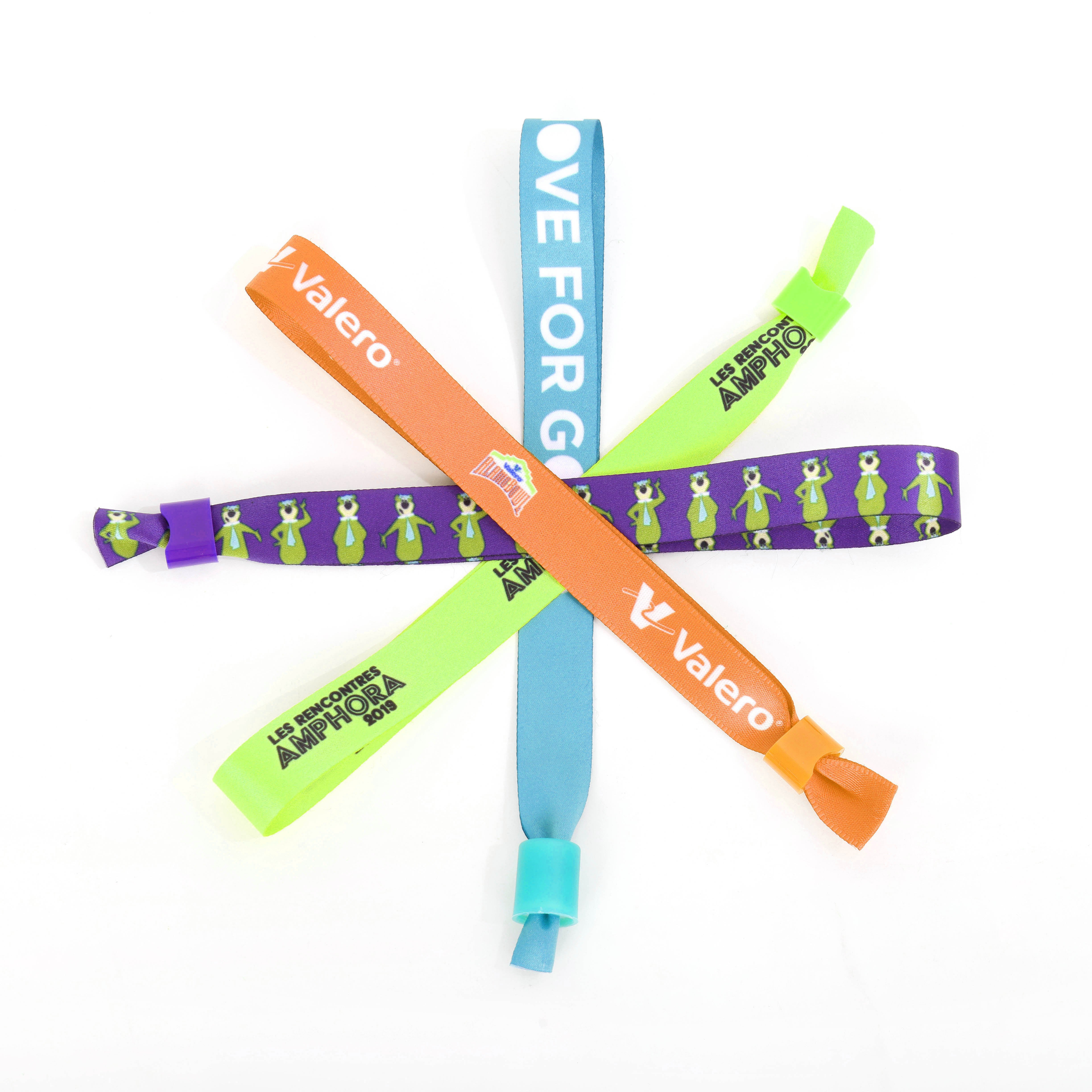 thermal printing wristbandsFestival Promotion Event Soft Wristband Sublimation Polyester Wristband with one-way Buckle Bracelet
