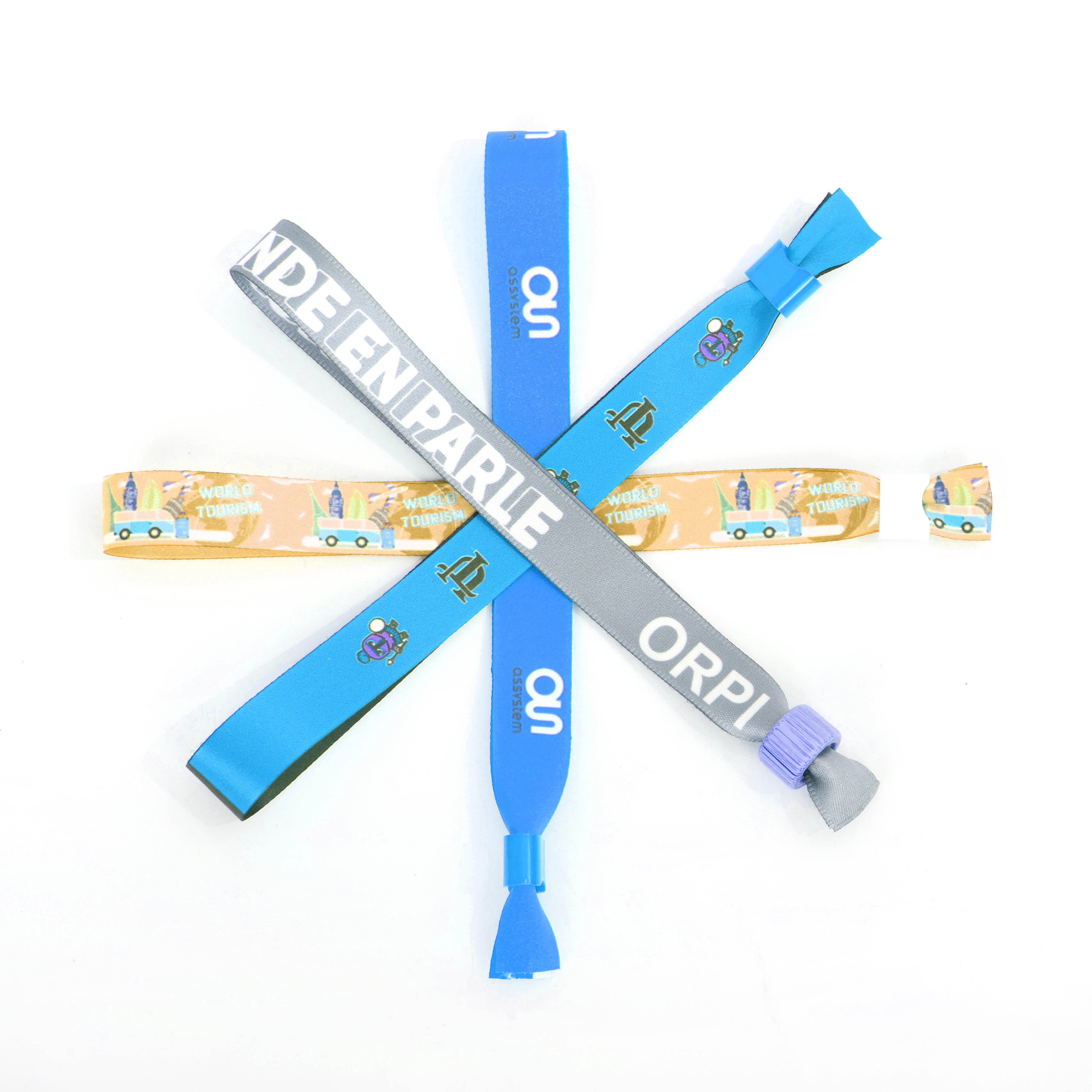 thermal printing wristbandsFestival Promotion Event Soft Wristband Sublimation Polyester Wristband with one-way Buckle Bracelet