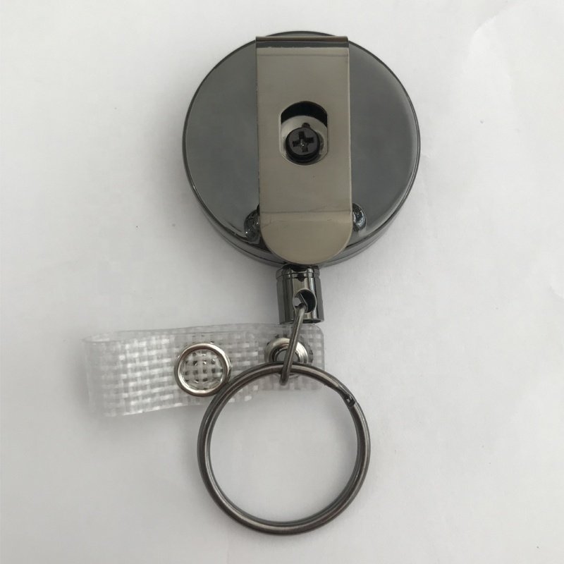 High Quality OEM Laser Logo Heavy Duty All Metal Badge Reel 40MM Retractable Nurse Badge Holder Reel