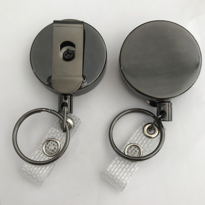 High Quality OEM Laser Logo Heavy Duty All Metal Badge Reel 40MM Retractable Nurse Badge Holder Reel