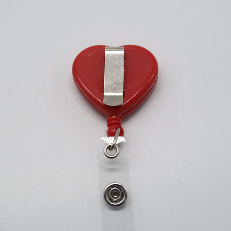 Custom Love Heart Retractable Nurse Badge Reel Clip ABS ID Card Badge Holder