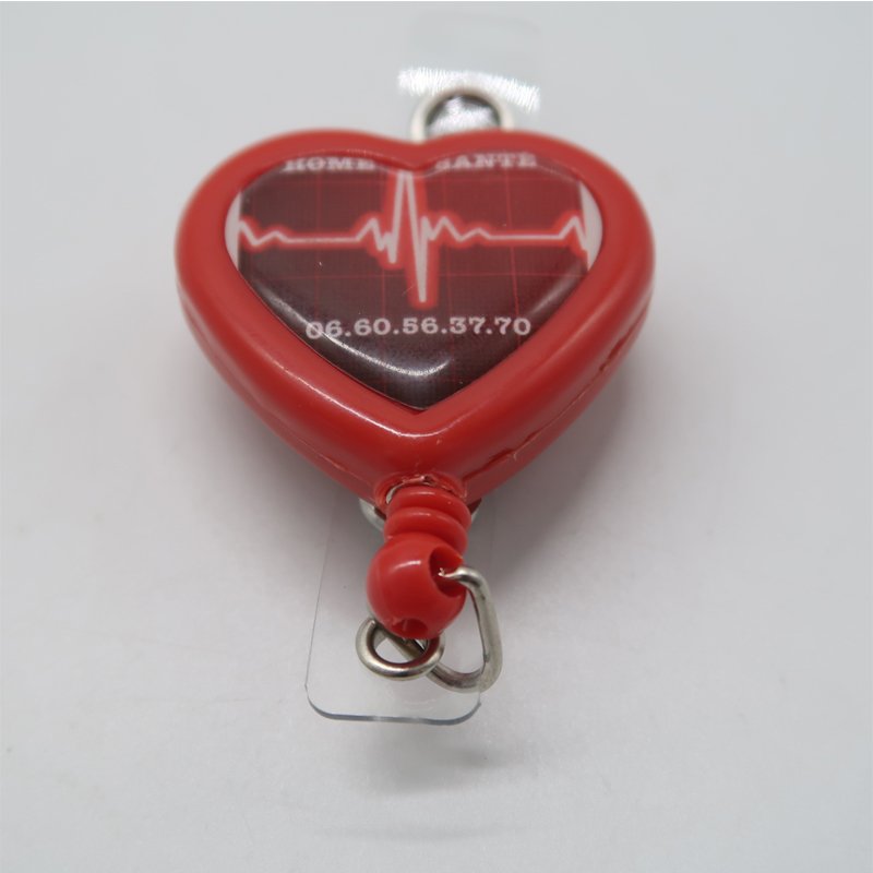 Custom Love Heart Retractable Nurse Badge Reel Clip ABS ID Card Badge Holder