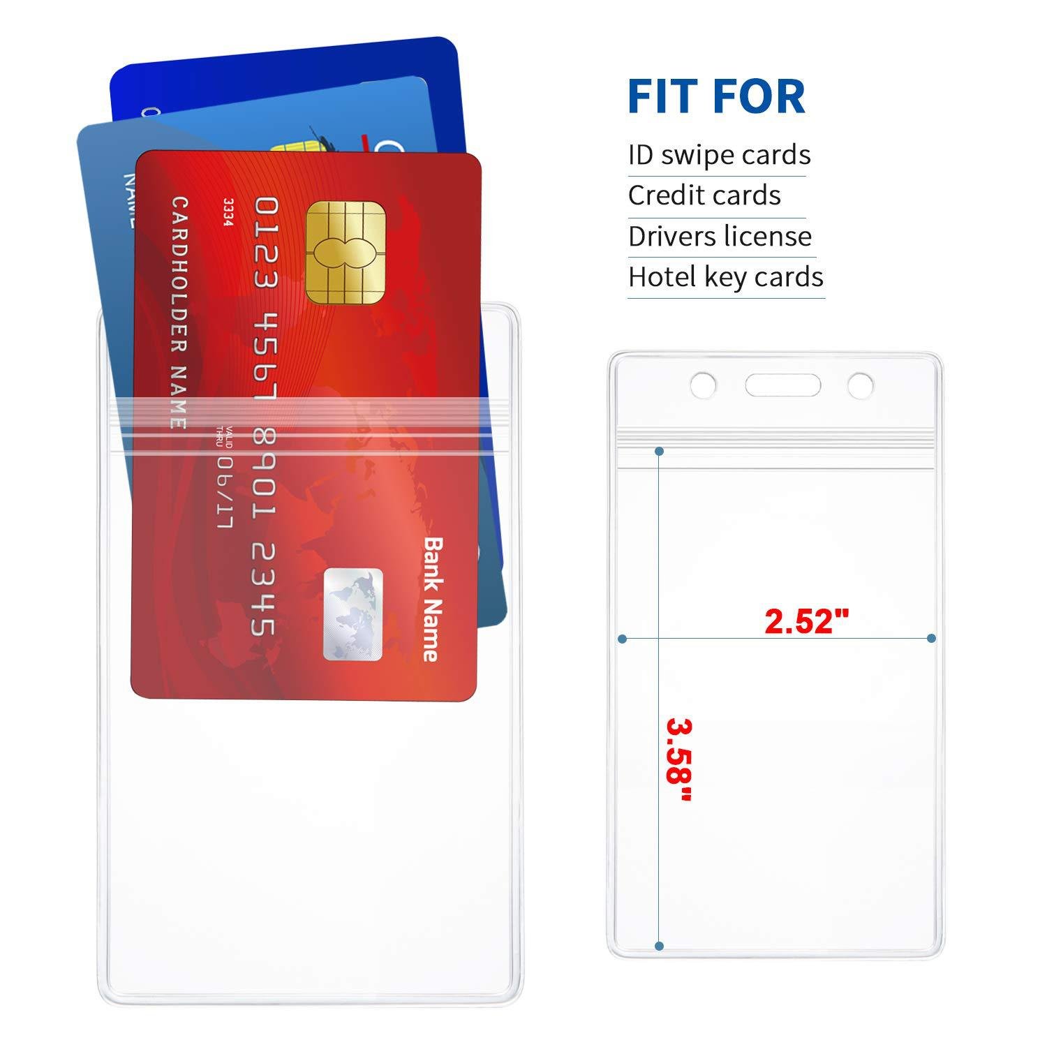 Vertical Transparent Sealed Waterproof Id Card Holder Badge Work Card Pvc Id Protection Car Id Card Holder