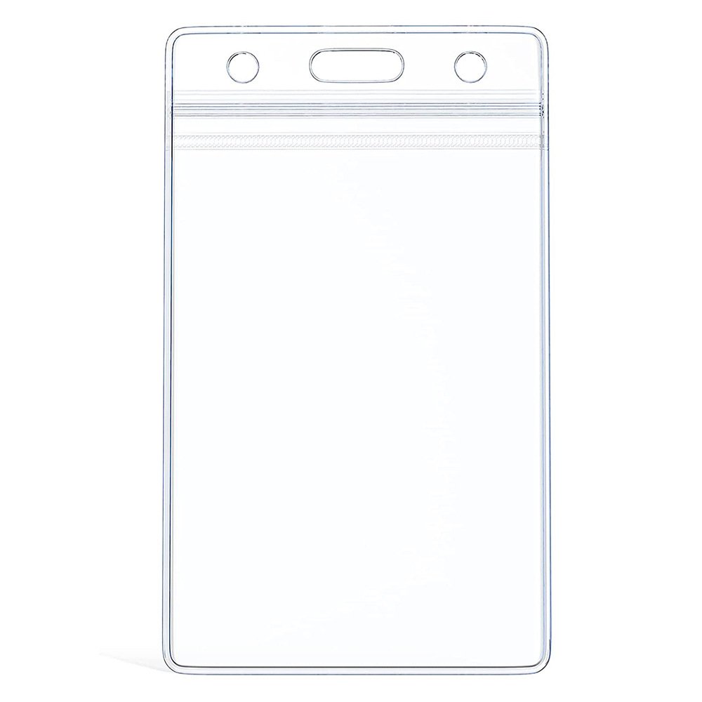 Vertical Transparent Sealed Waterproof Id Card Holder Badge Work Card Pvc Id Protection Car Id Card Holder