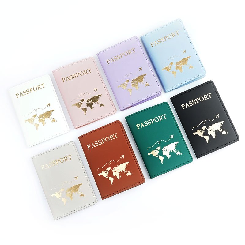 Pu Leather Passport Cover For Cards Travel Passport Holder Document Organizer Case For Family