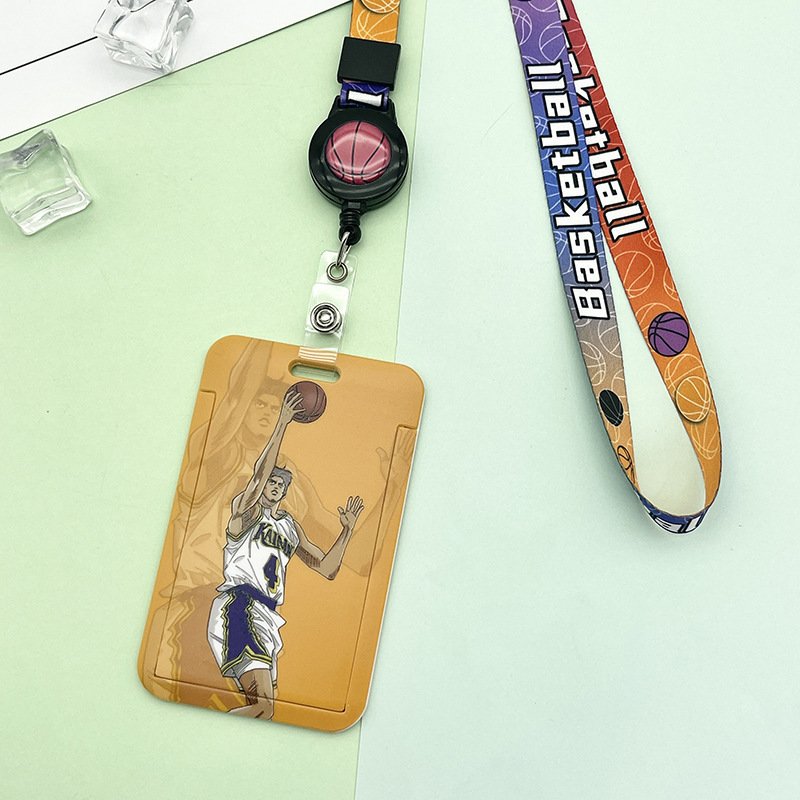 New Arrival Anime Slam Dunk Sakuragi Hanamichi Rukawa Kaede Retractable Yoyo Badge Reel Neck Strap Lanyards with ID Card Holder