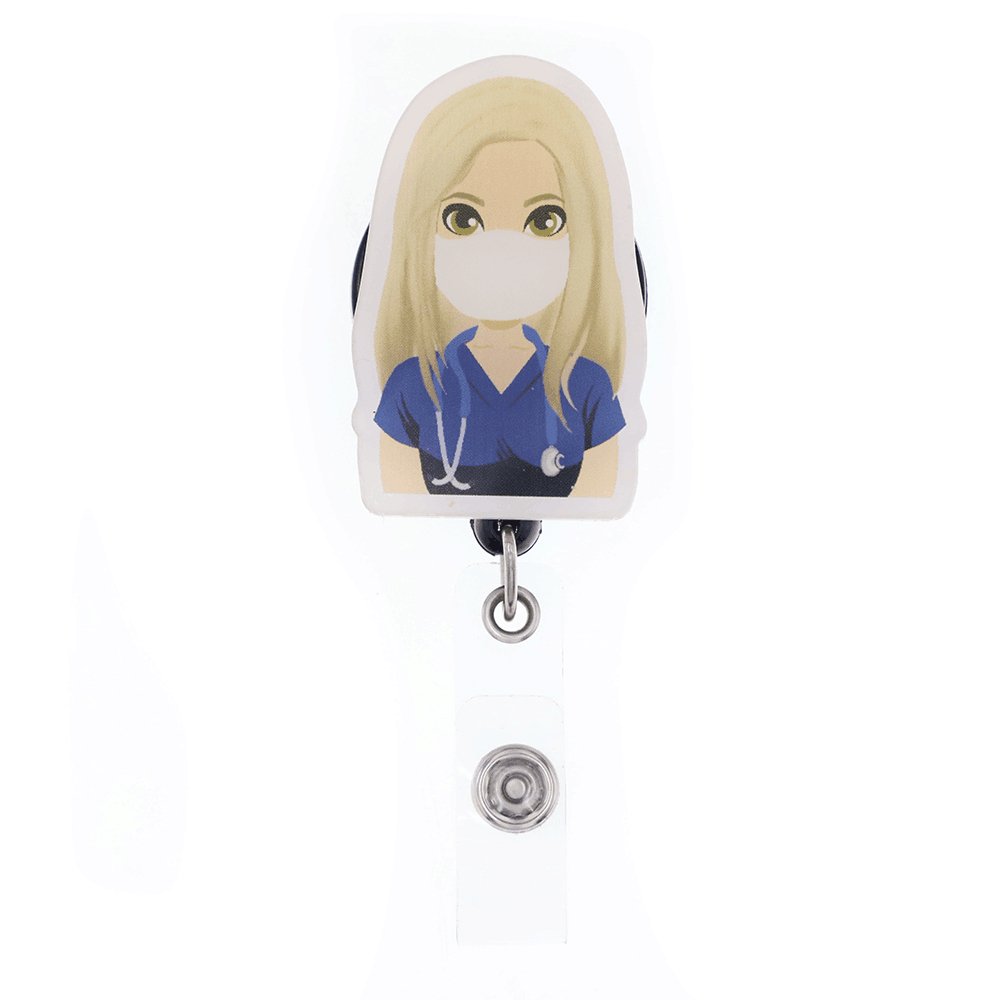 Customized Acrylic Badge Holder Nurse Doctor Medical Plastic Retractable Badge Reel For Nurse Accessories