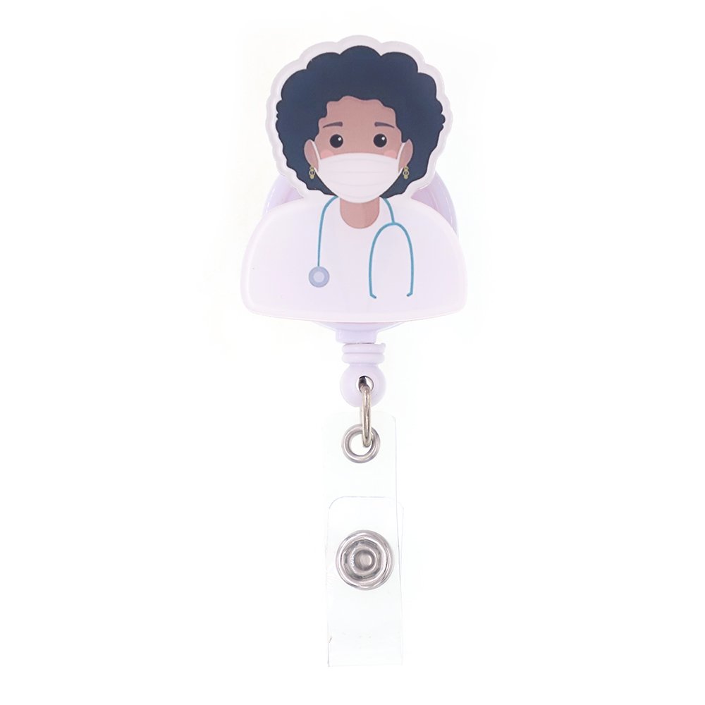 Customized Acrylic Badge Holder Nurse Doctor Medical Plastic Retractable Badge Reel For Nurse Accessories
